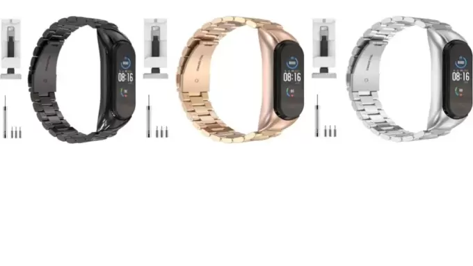 Mi Smart Band ５，６対応の金属製バンド