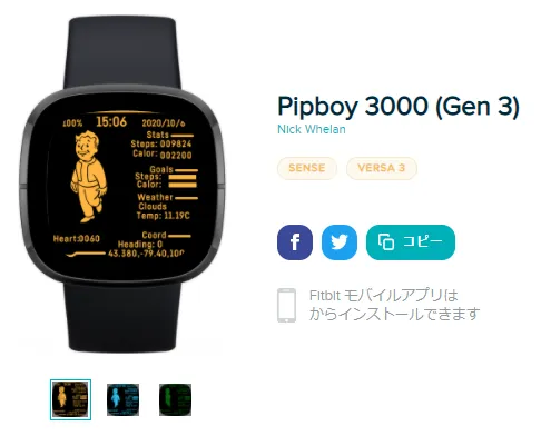 文字盤名：Pipboy 3000 (Gen 3)