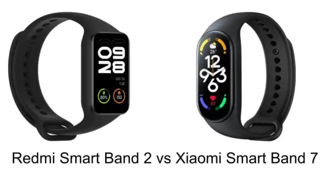 Redmi Smart Band 2とXiaomi Smart Band 7の違いを比較