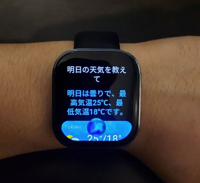 Zepp Flow 天気を聞いてみた